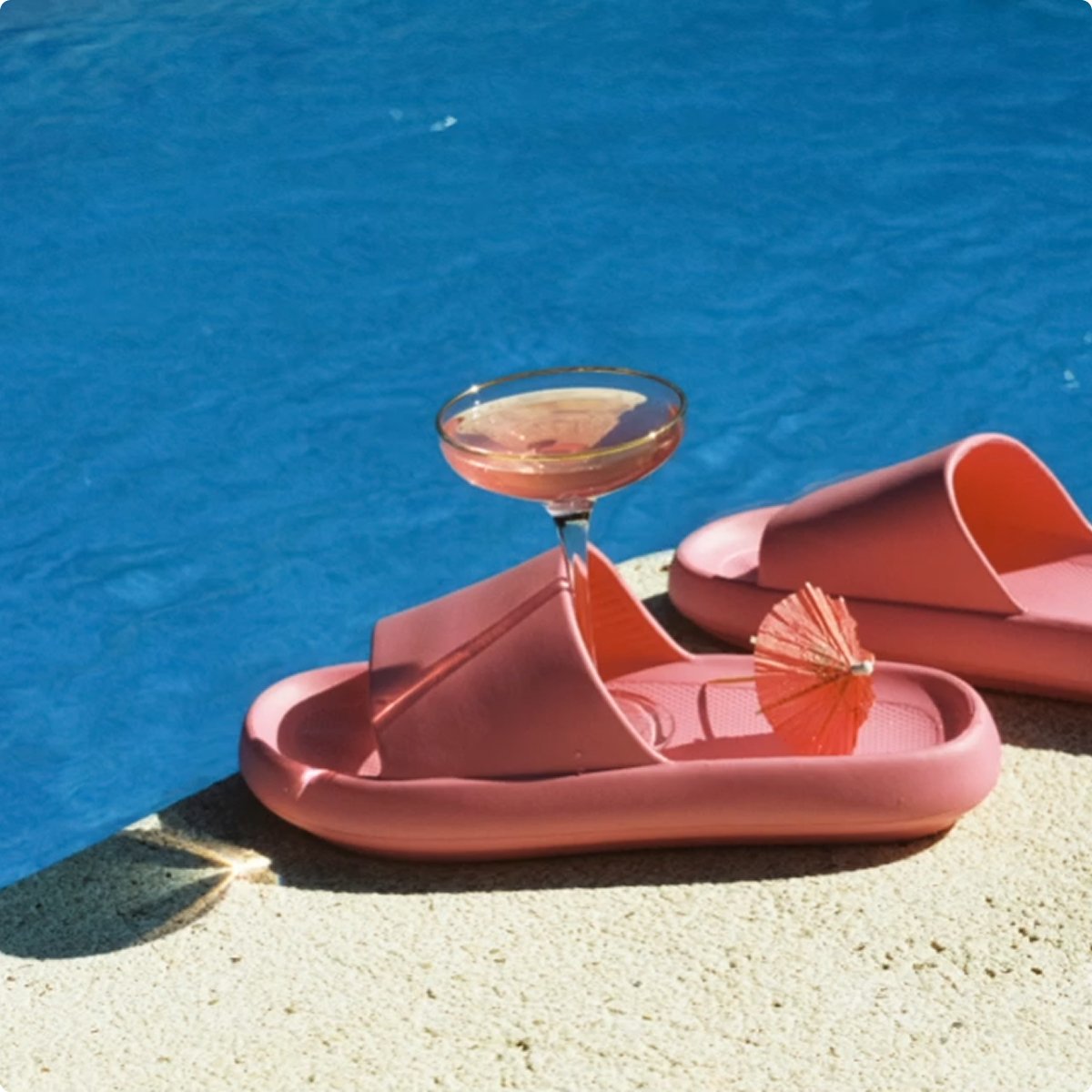 Pink sandals and a flip flops cocktail