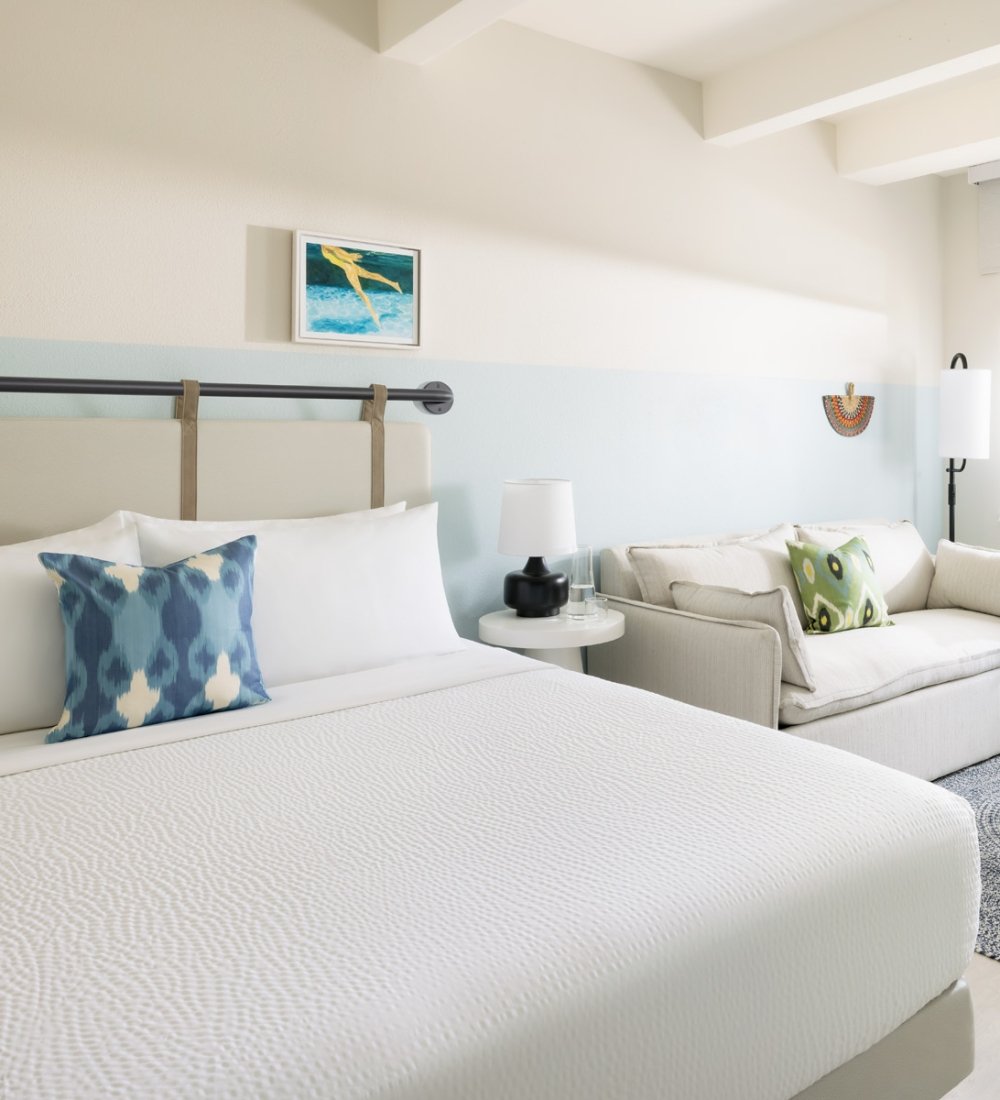 Blue Flamingo accommodations king bed