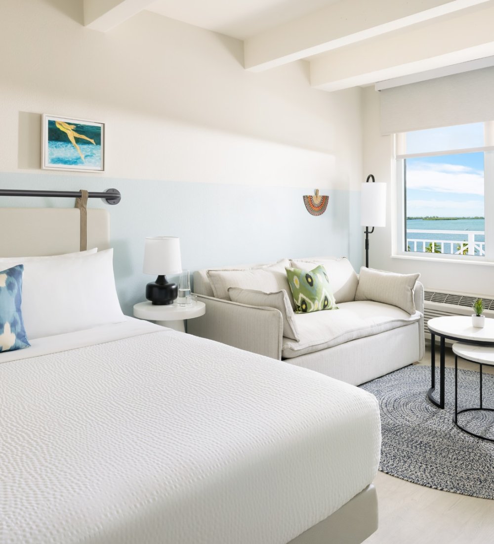 Blue Flamingo accommodations king bed