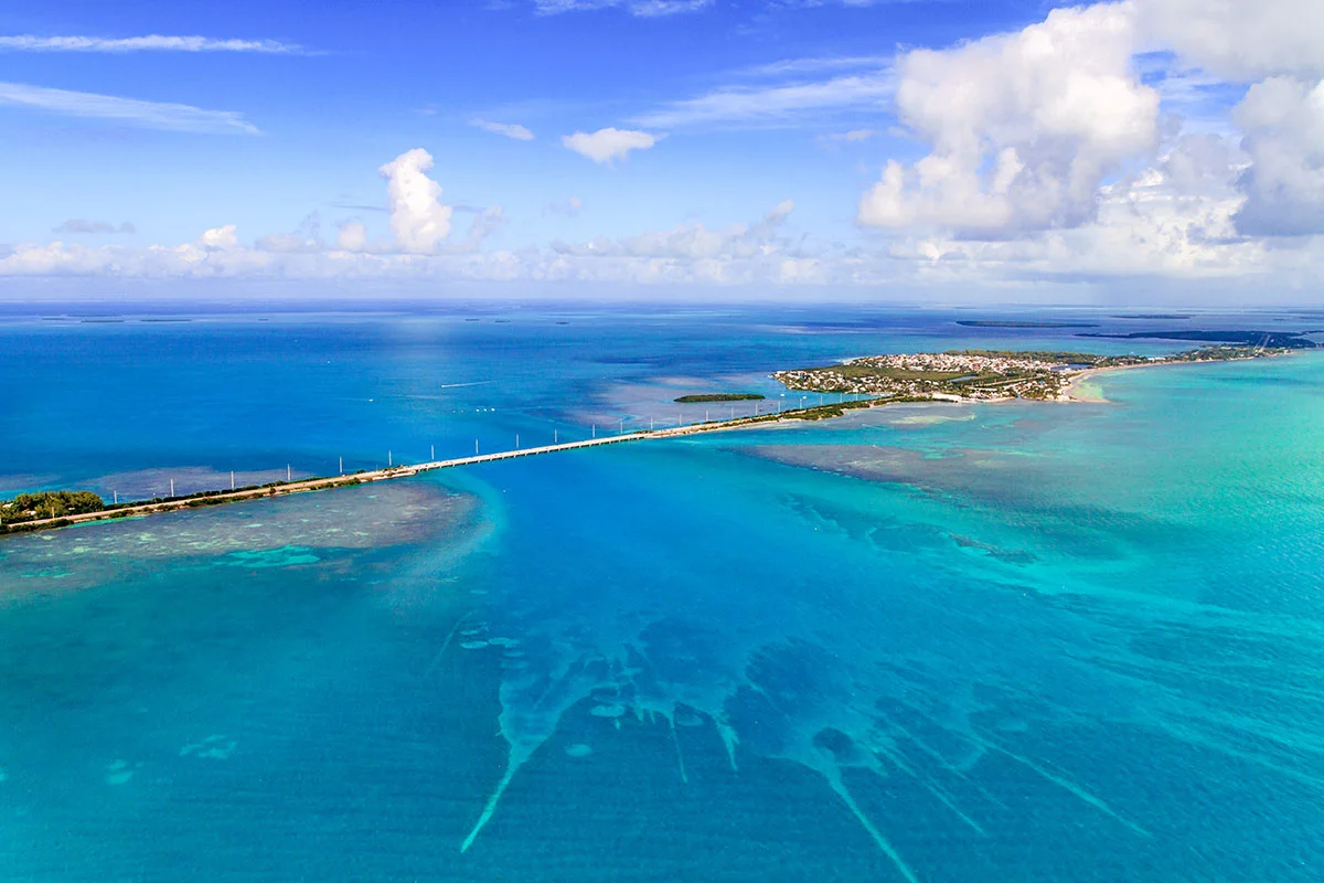 Key West bridge aerial view