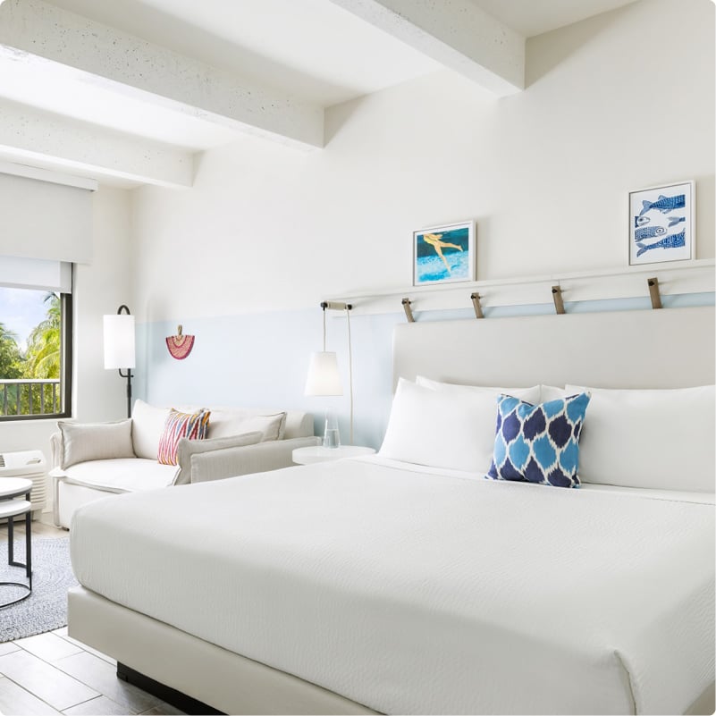 King bed at Blue Flamingo Resort Key West