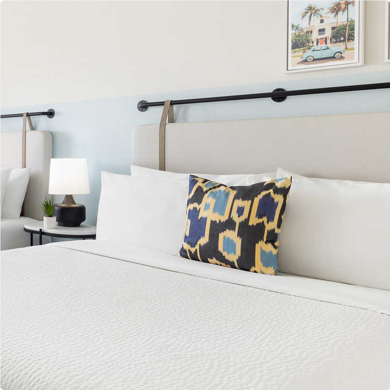 Ocean suite king bed at Blue Flamingo Resort Key West