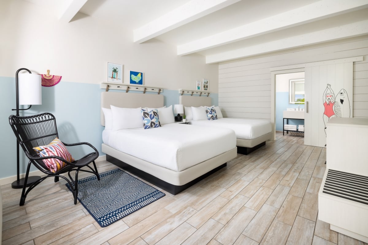 Two queen beds at Blue Flamingo Resort Key West