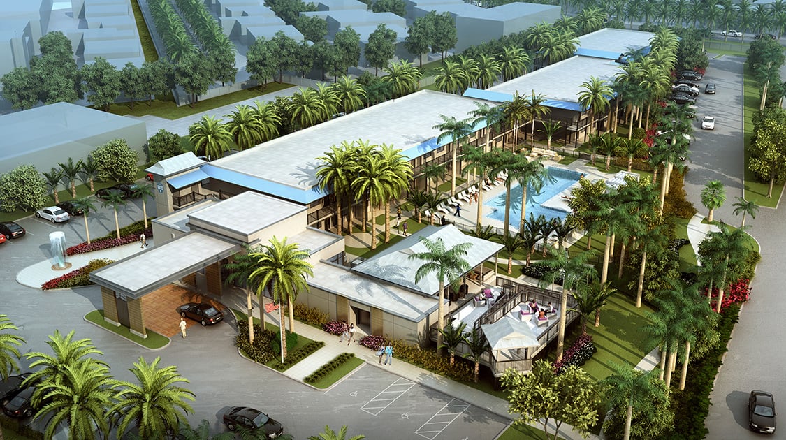 View of Blue Flamingo