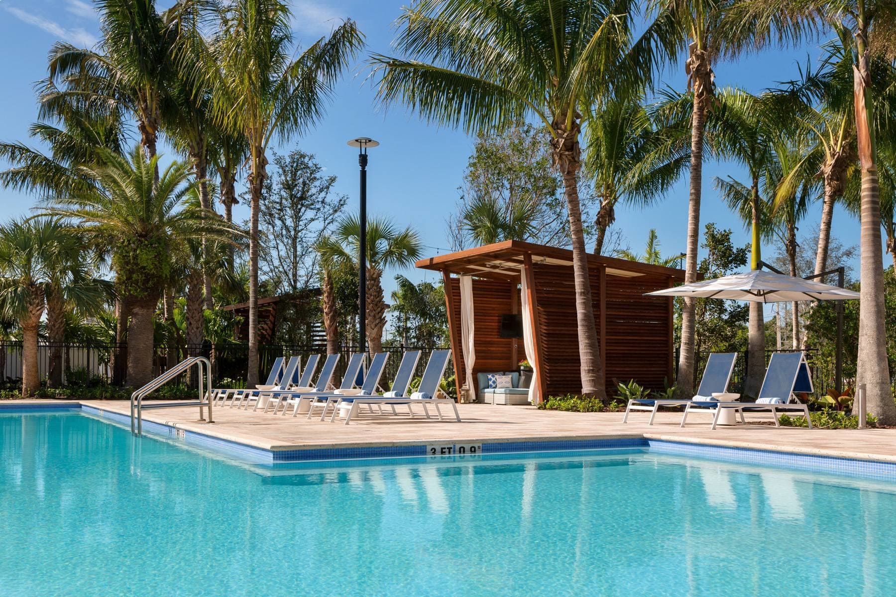 Pool and lounge chairs at Blue Flamingo Resort Key West