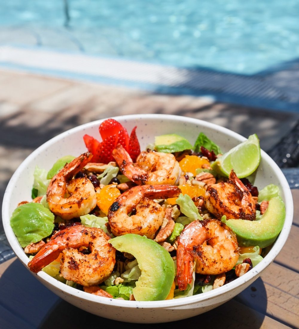Shrimp and avocado bowl