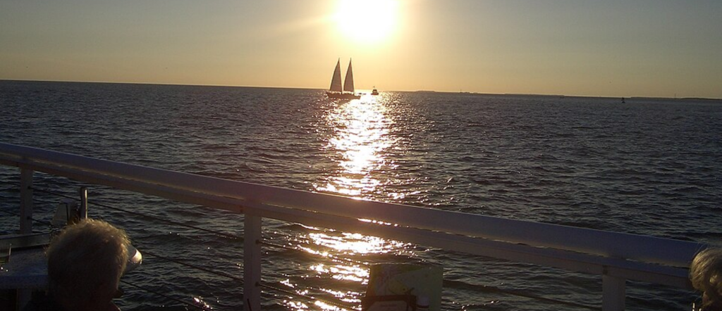 Visitors watching the sunset from Mallory Square in Key West