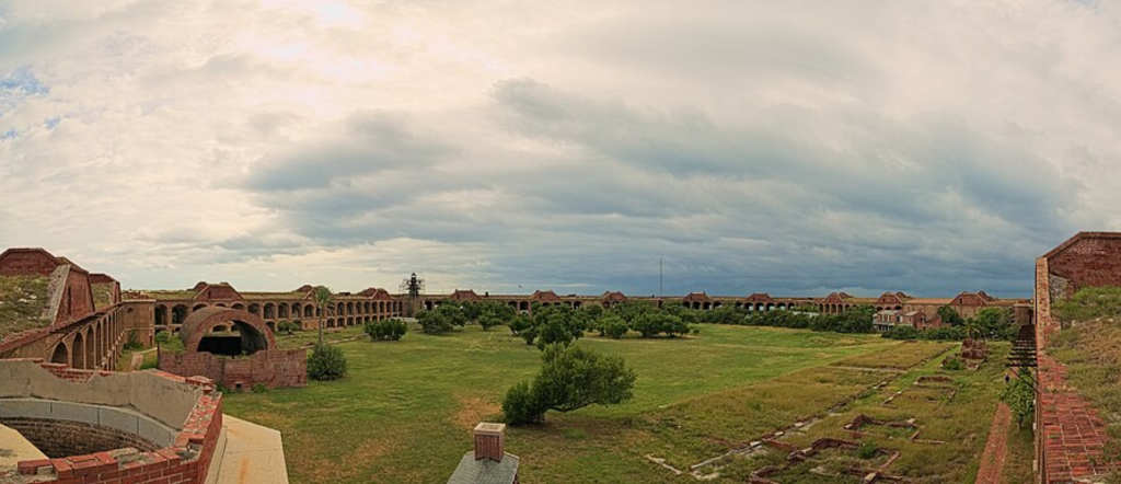 e courtyard and brick arches inside Fort Jefferson at Dry Tortugas National Park